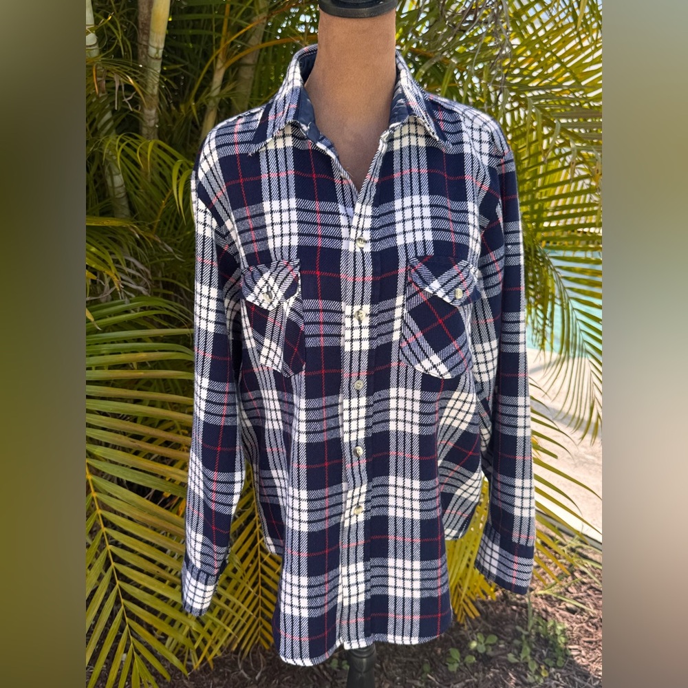 Vintage Sears Flannel Shirt Perma-Prest button up shirt Men’s Medium